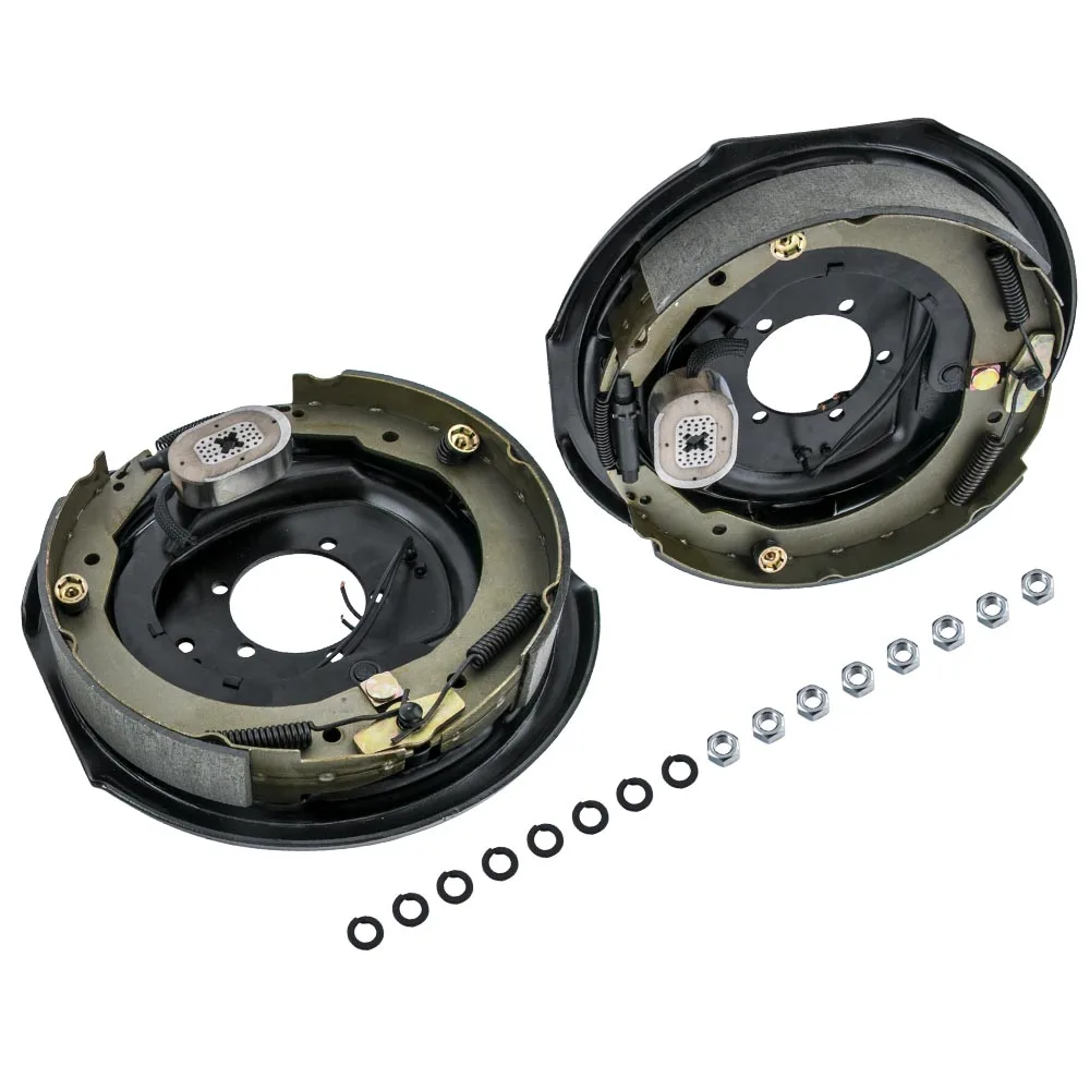 2x Electric Trailer Brakes Right & Left Backing Plate 12" X 2" 5200 to 7000lb Electric Trailer Axel Brake Assembly