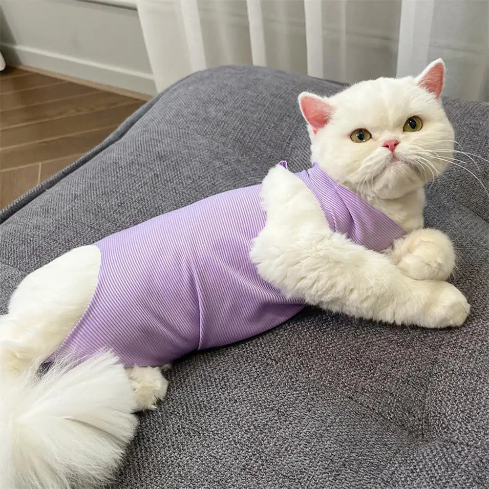 

Striped Cat Surgery Outfit Adjustable Breathable Cat Neutering Suit Pet Surgery Recovery Clothes for Small Medium Dogs for Pet