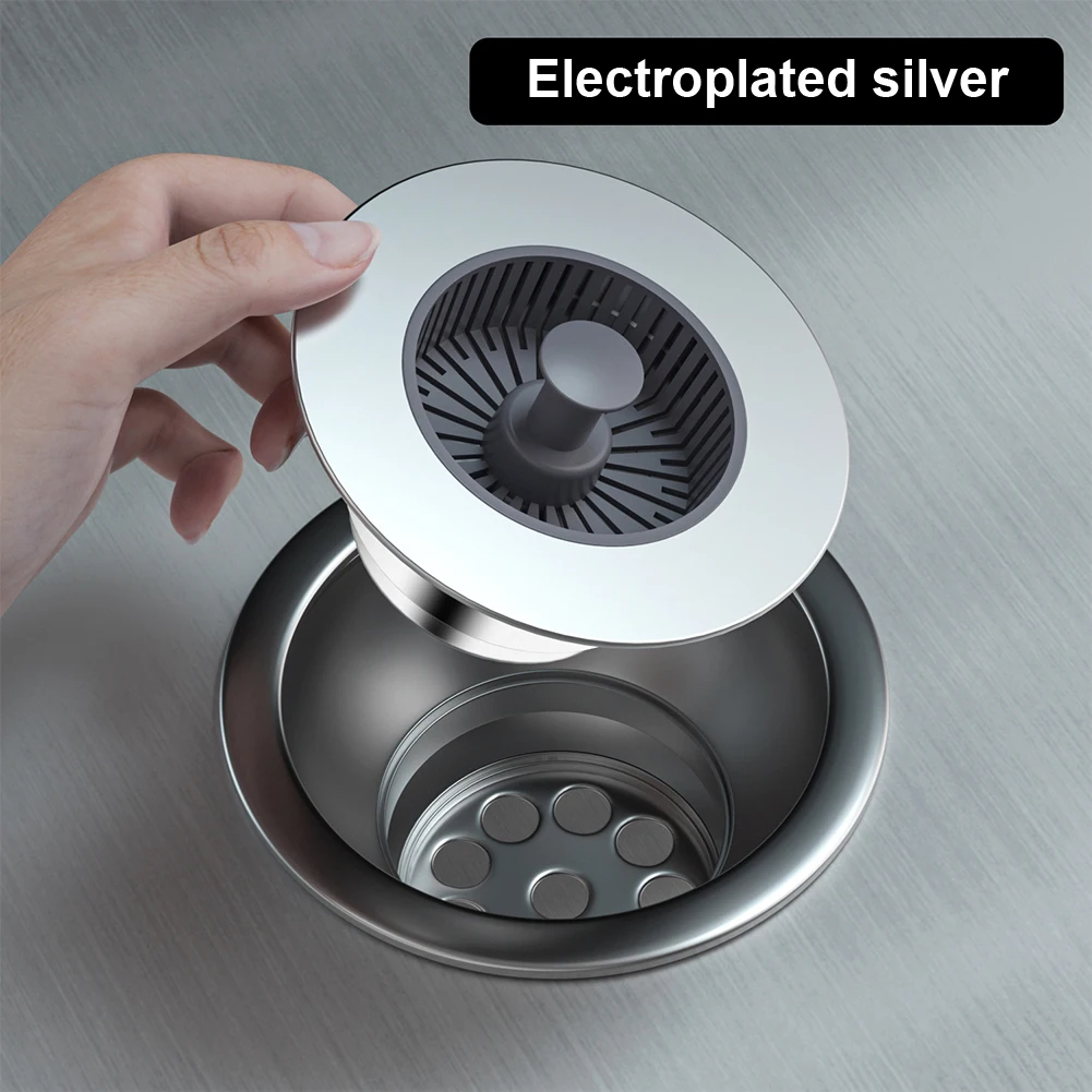 

3-in-1 ABS Sink Drain Strainer Stopper Kitchen Basket Filter Kit Pop-Up Bounce Core Basin Drain Filter Valve Hair Catcher