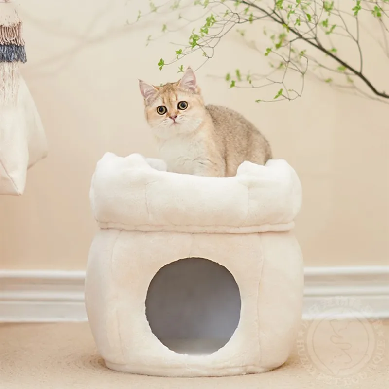 

Кошачье гнездо, закрытый домик для кошки, сетка, красная вилла, кошка, коврик для сна, всесезонный, универсальный Кот