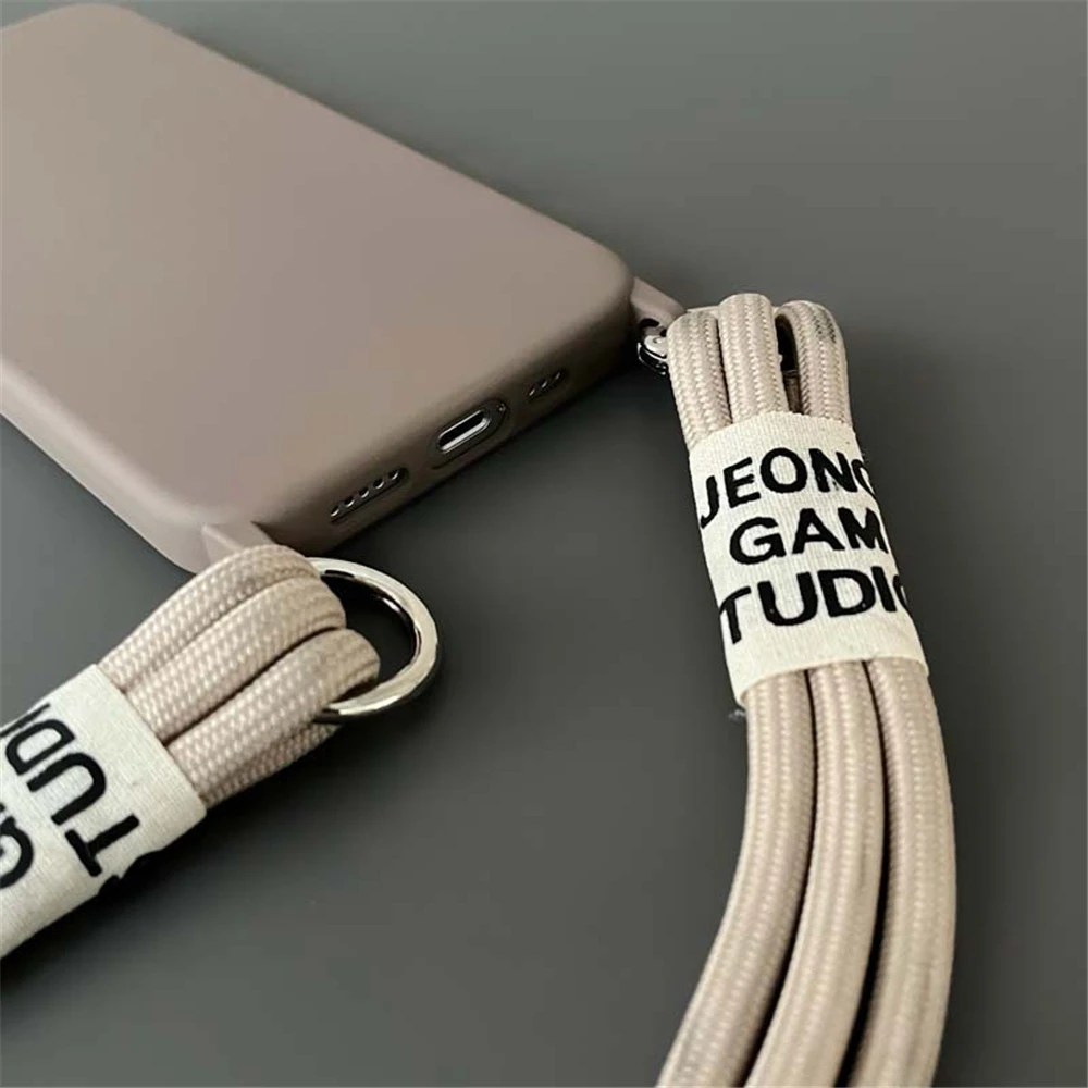 Silicone Phone Case with Cord Strap Lanyard - Crossbody Necklace Cover
