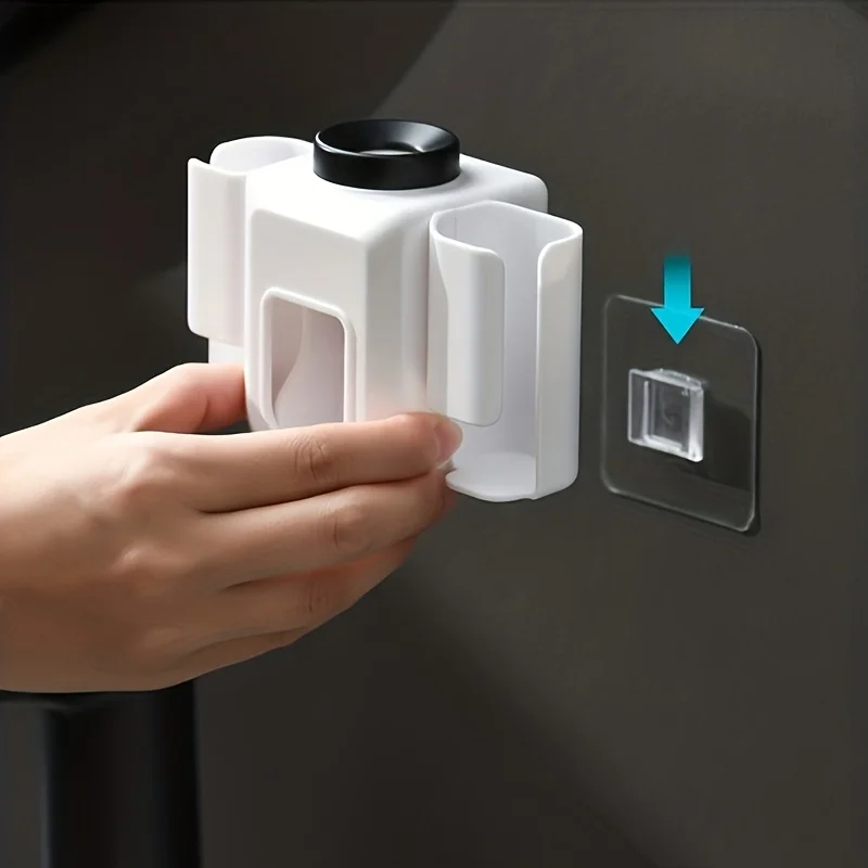 1pc Toothbrush Holder With Automatic Toothpaste Dispenser, Wall Mounted  Punch-free Multifunctional Electric Toothbrush Holder 5