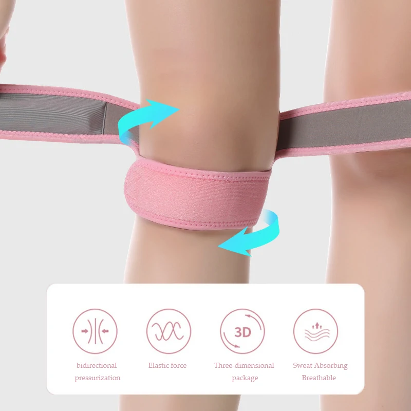 1 Stück eingebauter Silikon verstellbarer Patella gürtel Stoß dämpfung atmungsaktiver rutsch fester Knie gürtel zur Linderung des Gelenk verschleiß gürtels – Detail 5