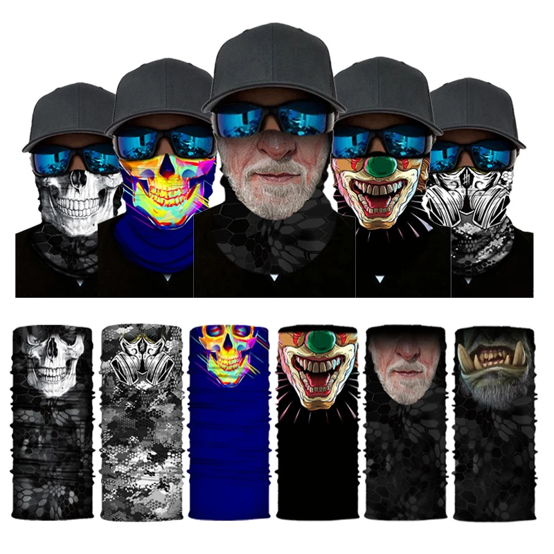 Outdoor Sports Seamless Bandanas Neck Gaiter Face Shield Motorcycle Cycling Balaclava Headband Mask Hiking Fishing Scarf