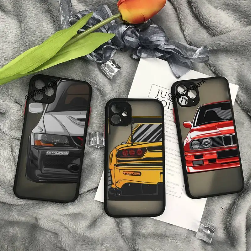Men Cool Sports Cars Comic Phone Case For iPhone 15 14 13 12 11