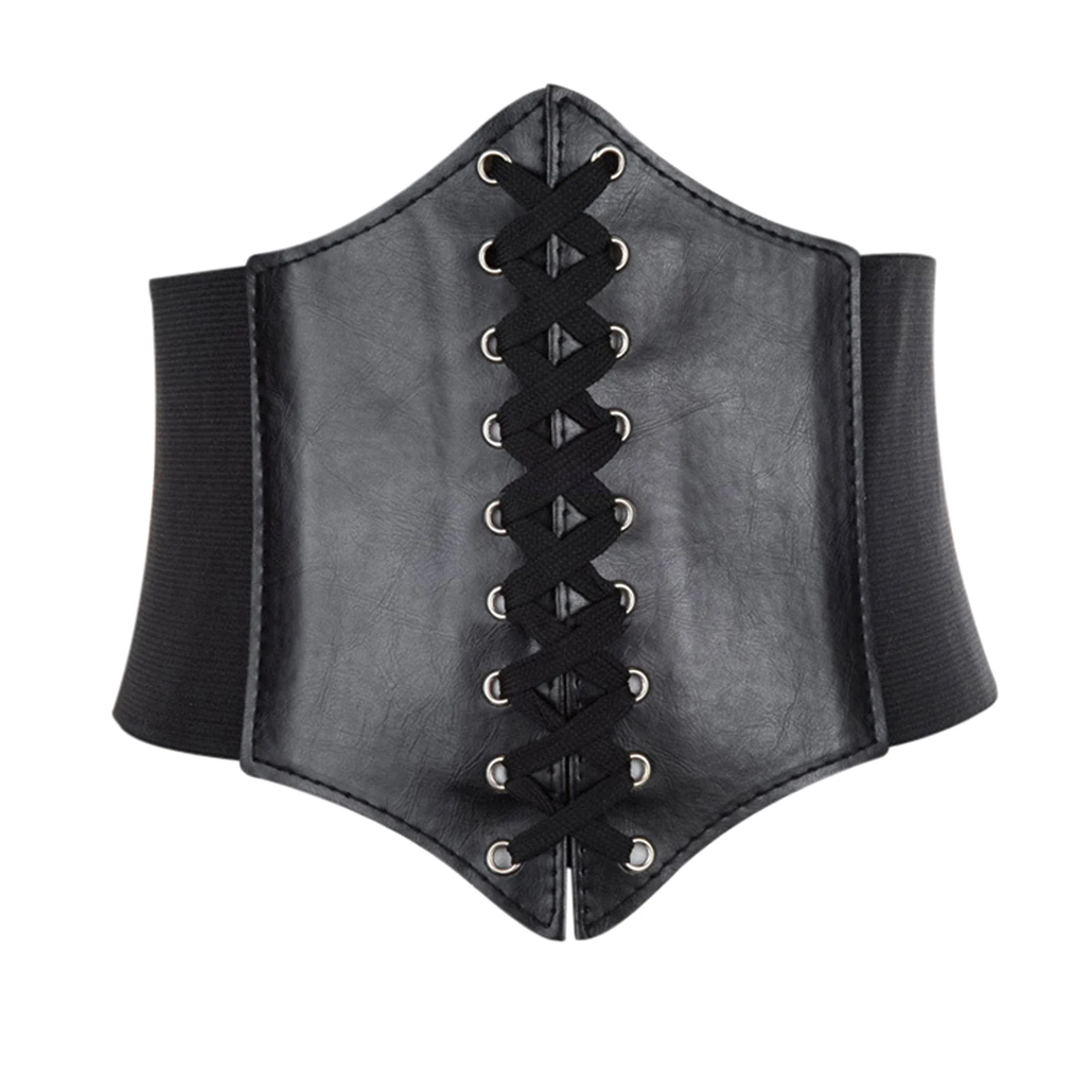 

Women Ladies Soft PU Leather Wrap Around Tie Simple Fashion Corset Cinchs Large Waist Wide Dress Belt