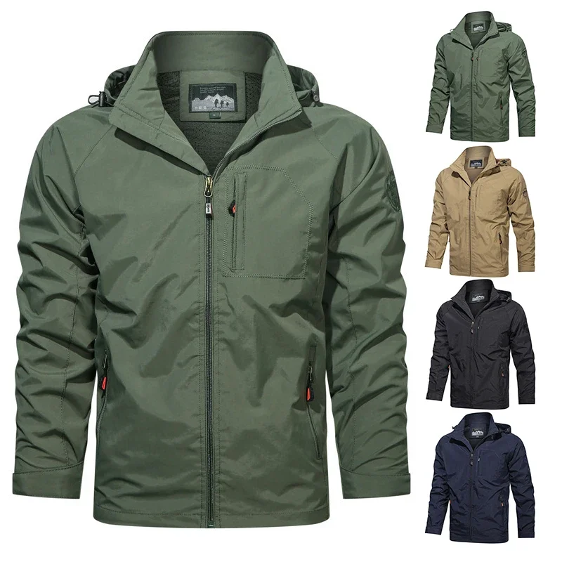 

Men Waterproof Camping Military Jacket Fishing Hiking Jackets Outdoor Rain Coat Windbreaker Breathable Hunting Tactical Jackets