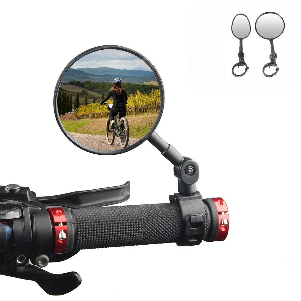Universal Bike Rearview Mirror Wide Angle Convex Rotating for Electric Bicycle Mountain Bike Safety