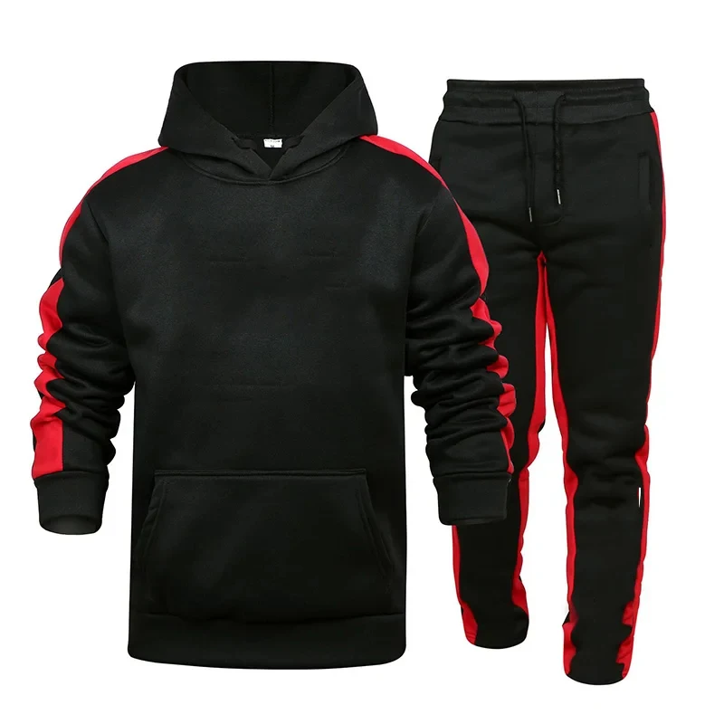 Casual Men's Sports Hoodie Set,Hooded Sweatshirts and Jogger Pants,High Quality Gym Clothes,Hot Sale,Autumn,Winter,2024