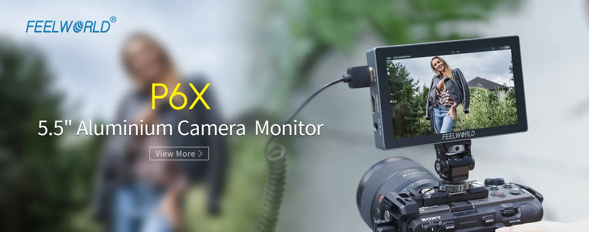 P6X 5.5" Camera Field Monitor 3D LUT HDR IPS Panel TouchScreen Display 4K HDMI-C