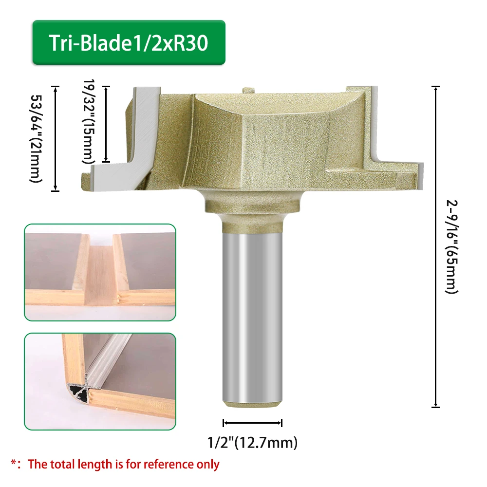 LAVIE 1/2' 12,7 mm Schaft Arc Filling Bit in Industriequalität für Holzfräser Holzbearbeitung I13A26Z3R18GD – Detail 7