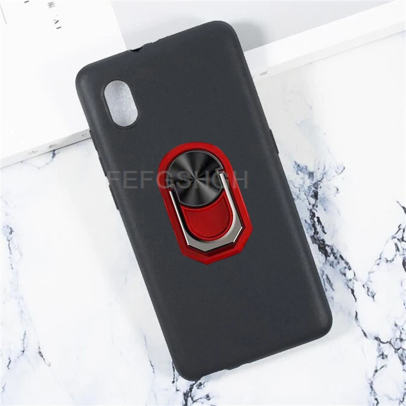 5.5-Inch Soft Silicone Phone Case with Back Ring Holder Bracket