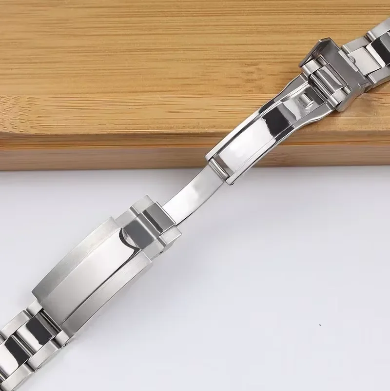Premium 904L Stainless Steel Oyster Watch Band - Men's Elegant Metal Strap, 20mm/21mm