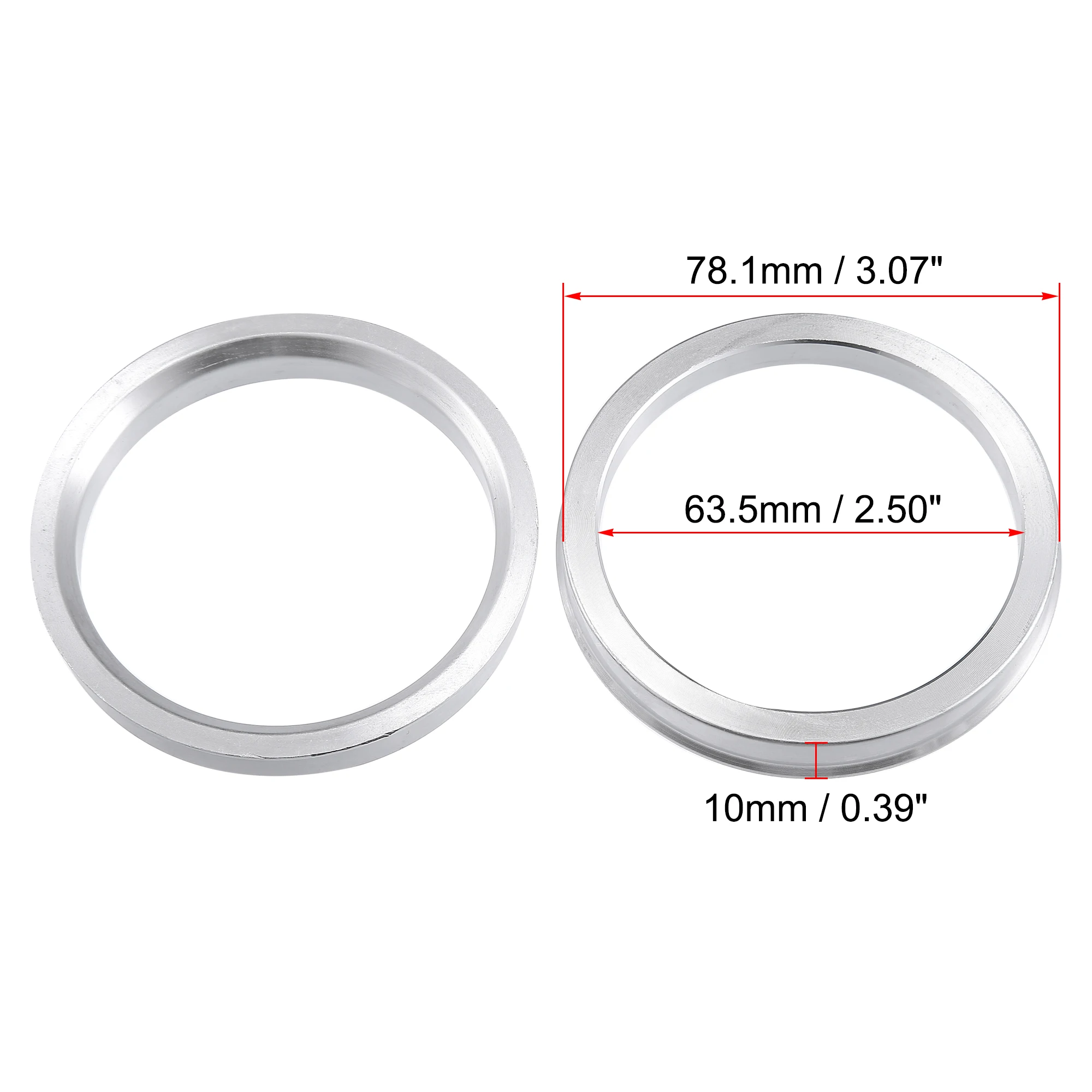 4pcs OD 78.1mm to ID 63.5mm 64.1mm 66.1mm 66.9mm 72.6mm Car Hub Centric Rings Wheel Bore Center Spacer Accessories UXCELL