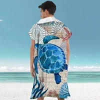2024 adult men hooded bath towel microfiber Quick drying beach bathrobe Cape surf poncho for outdoor sandbeach from China 6