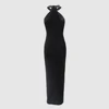 Robe noire dos nu, vêtement formel et sexy, printemps, été – Image 5