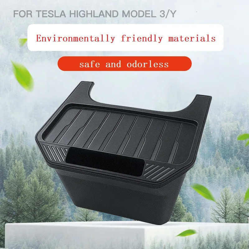 Rear middle storage box umbrella storage box car trash can interior accessories suitable for Tesla Model 3/y