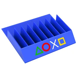 Universal Game Card Storage Bracket with Base Stand - 8 Slot Capacity (Blue)