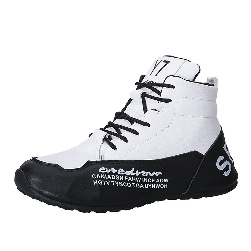 Motorcycle Riding Shoes New Color Matching Mid-cut Casual Shoes Personalized Youth Short Leather Boots