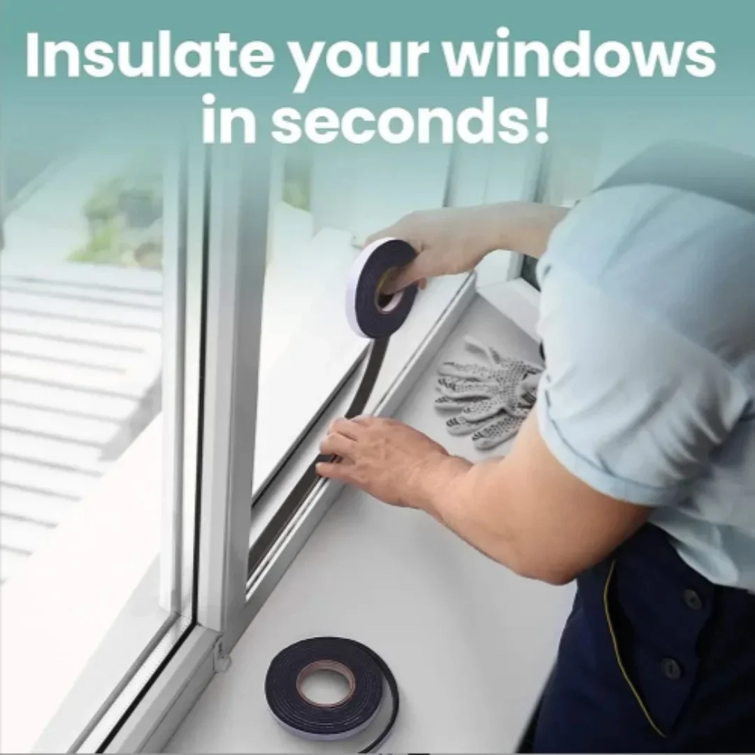 Foam Door Window Sealing Strip 2M/Roll Weather Stripping Self-Adhesive Soundproof Windproof Dustproof Draught Excluder