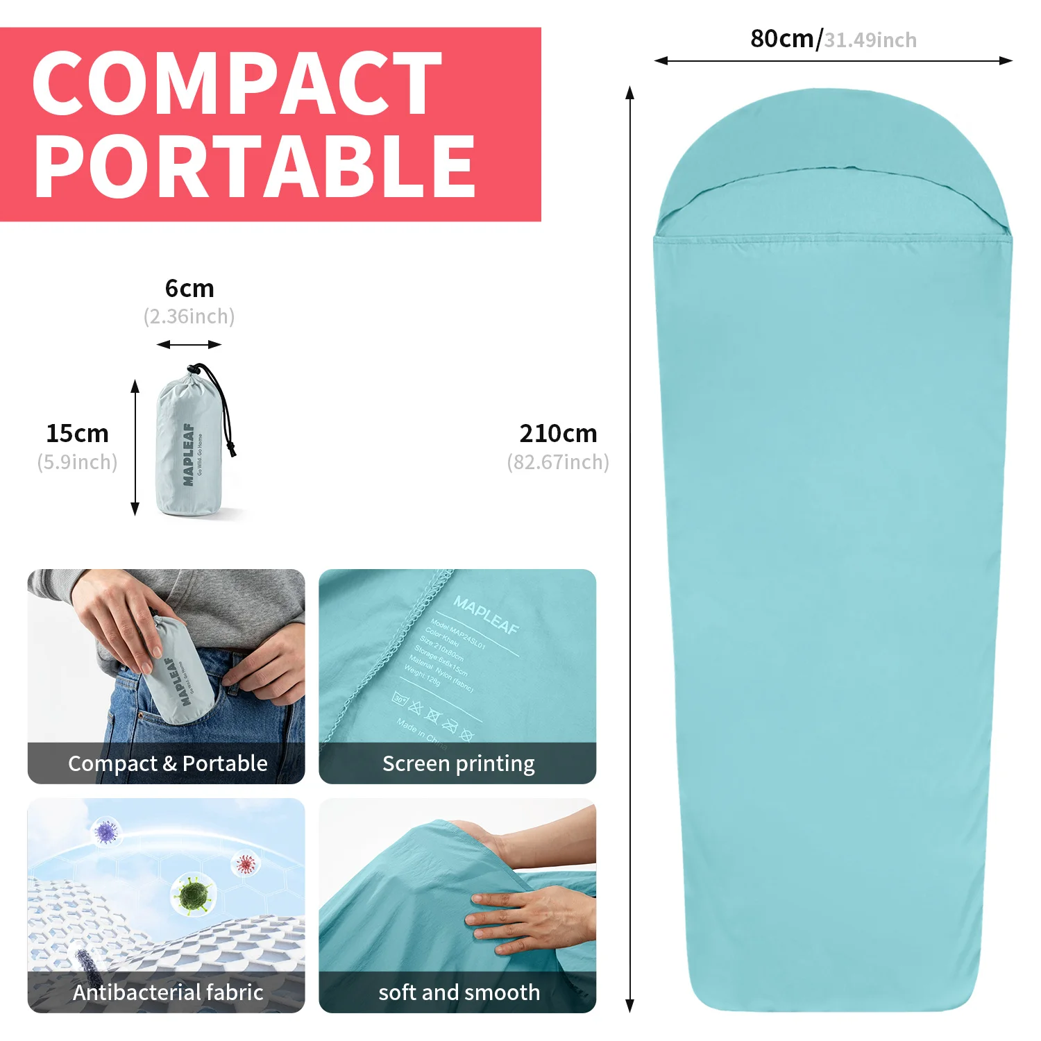  slider image of MAPLEAF Sleeping Bag Liner