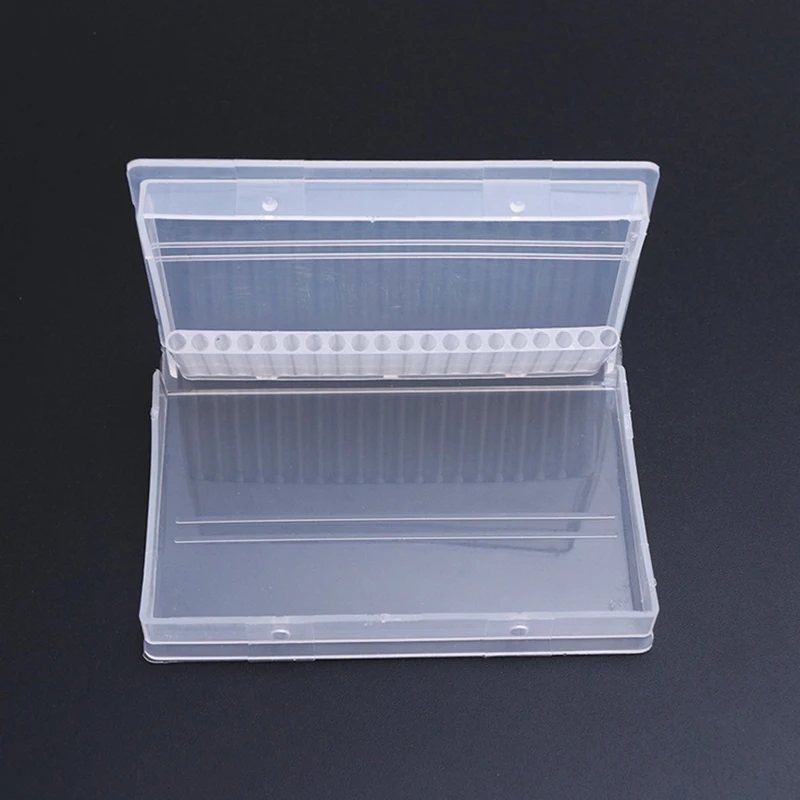 Empty Clear Drill Bits Storage Box Files- Holder Display Grinding for Head Container for Case Manicure Accesso 5