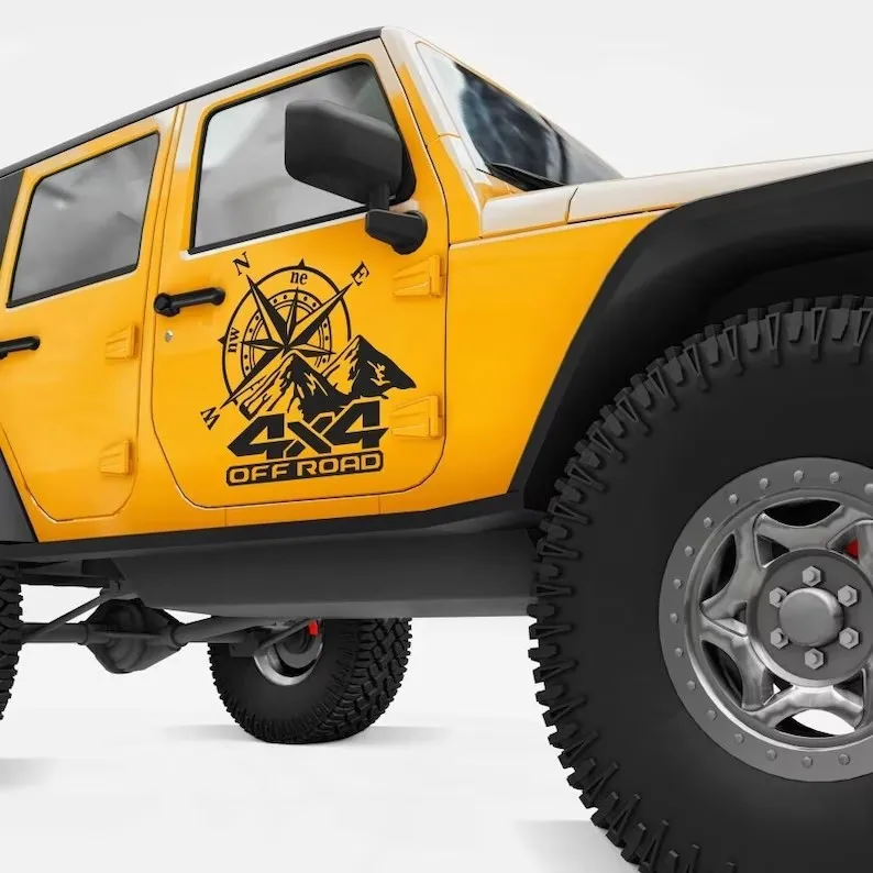 Bussola Mountain 4X4 Adesivi Per Furgoni Camion Off Road Sticker All Terrain Trailer Side Body Car Vinyl Decal