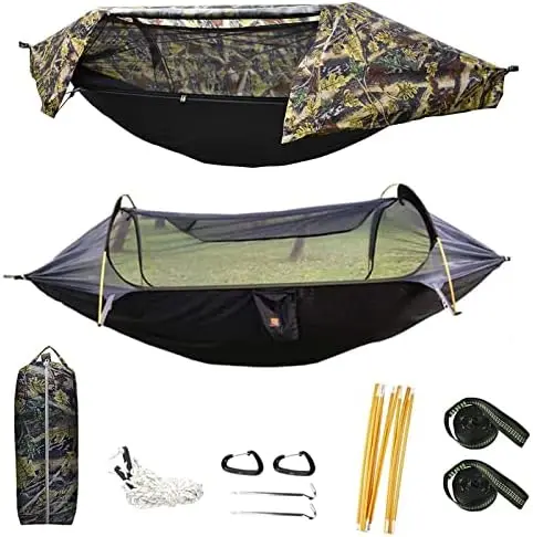 

Hammock Tent, Hammock & Ground Tent & Swing 3 in 1with Mosquito Net Waterproof Lightweight Bag