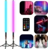 LUXCEO 85cm 4pcs LED Mood Light 3W Remote Control Atmosphere Lights RGB Color Changing Lighting for Bar Party Christmas Decor. 3