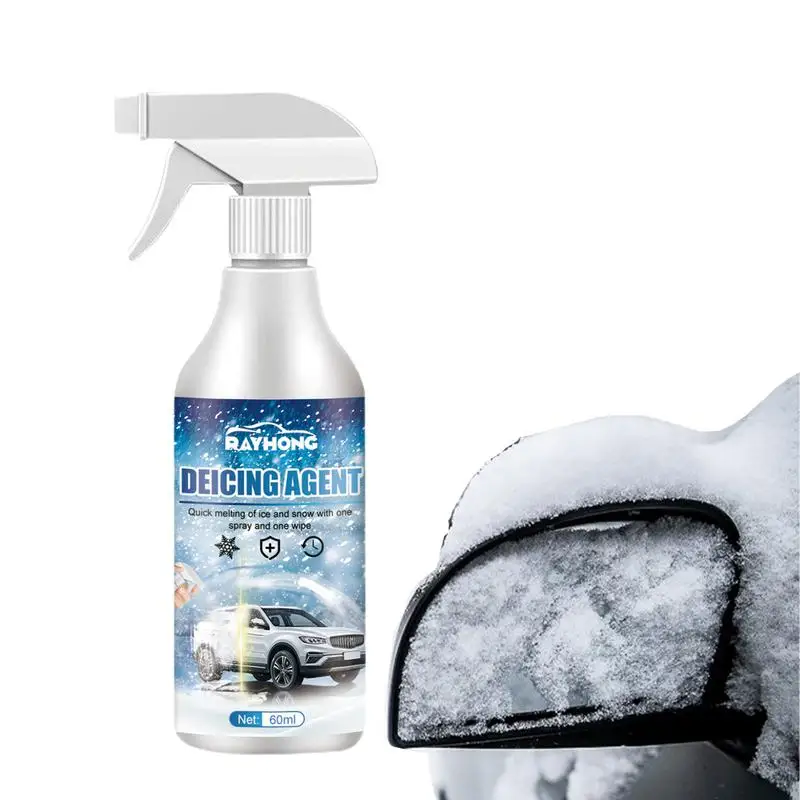 Auto Windshield Deicing Spray Snow Melting Spray Windshield De-Icer Fast Ice Melting 60ml Defrosting Anti Frost Car