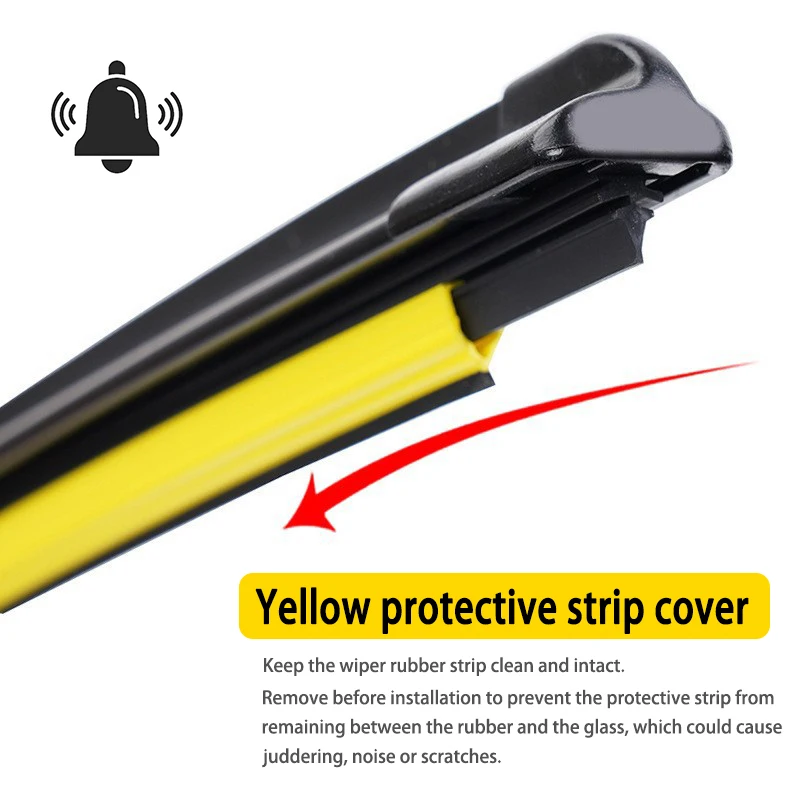All-Season Rubber Front Wiper Blade Set with Precise Fit