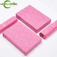 50/100PCS Pink Heart Poly Mailing Express Bag Strong Adhesive Envelope Mailer Pouches Plastic Gift Box Clothing Dress Gloves Bag 1