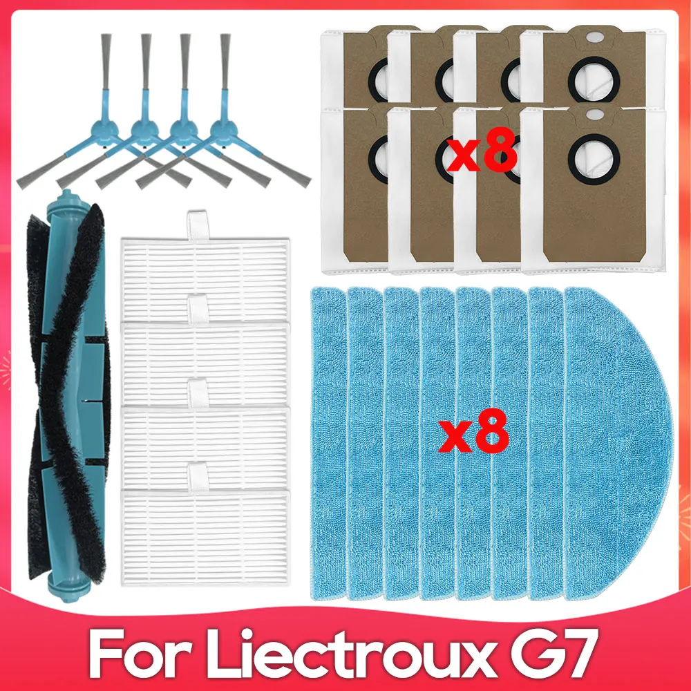 Roller Side Brush Filter Mop Dust Bag Robot Vacuum Accessory Set
