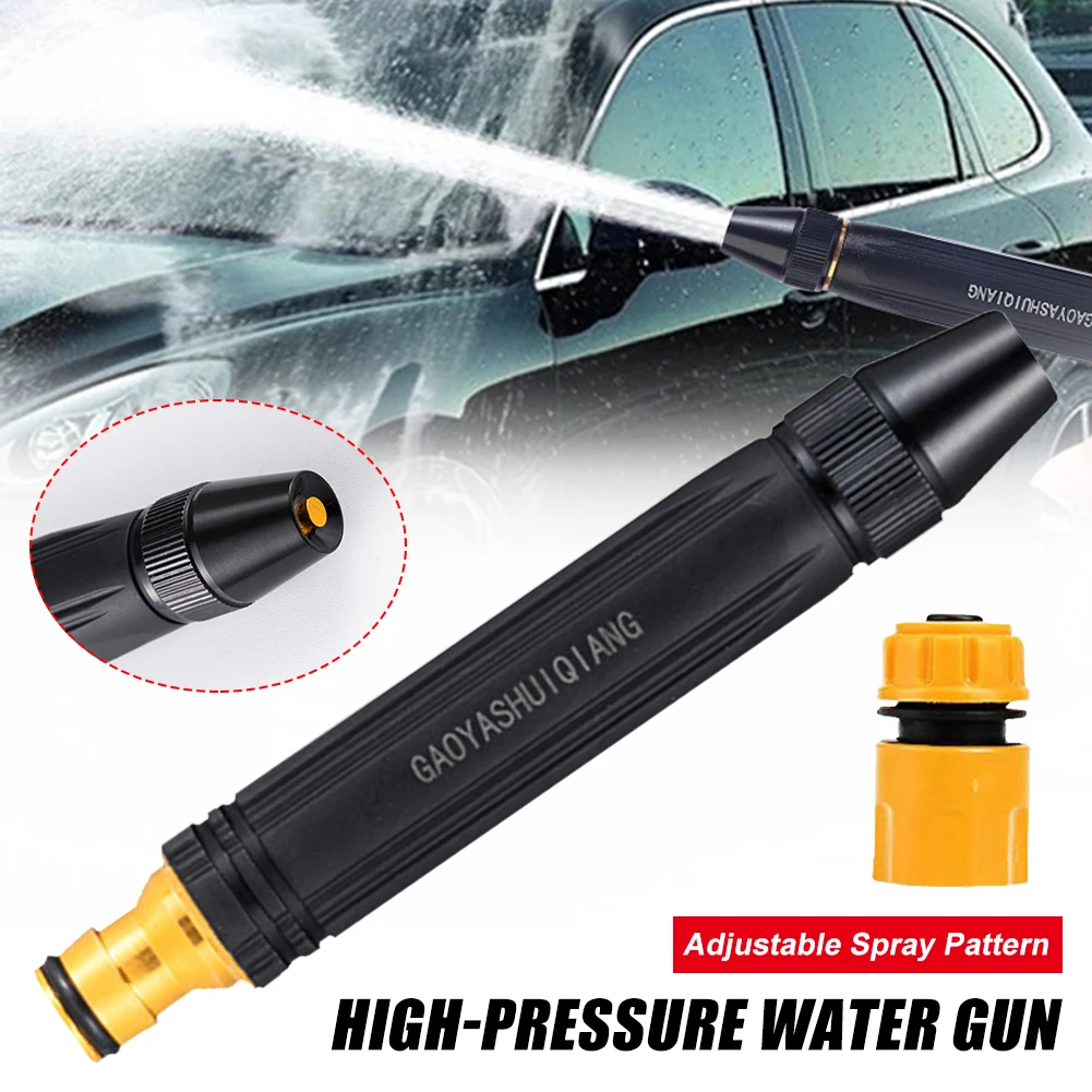 

High Pressure Hose Nozzle Water Gun Garden Hose Sprinkler Metal Foam Throwing Car Wash Tool Straight Nozzle Jet Washer Sprayer