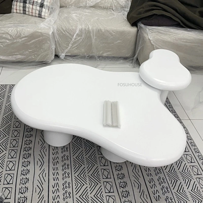 Modern Living Room Coffee Tables for Caf&eacute; Furniture Irregular White Coffee Table Creative Cream Series Upscale Large Caf&eacute; Tables