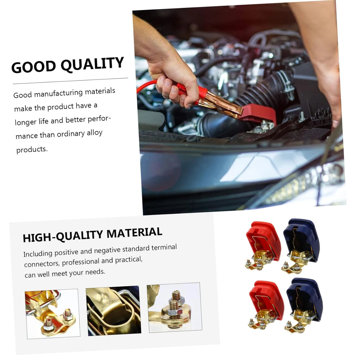 Battery Terminal Connectors Battery Connectors Electrical Connectors Battery Terminal Covers 2Pcs Car Battery Terminal Connector 12V 24V Clamp Adjust Disconnect Top Post Cover Quick Release Tool