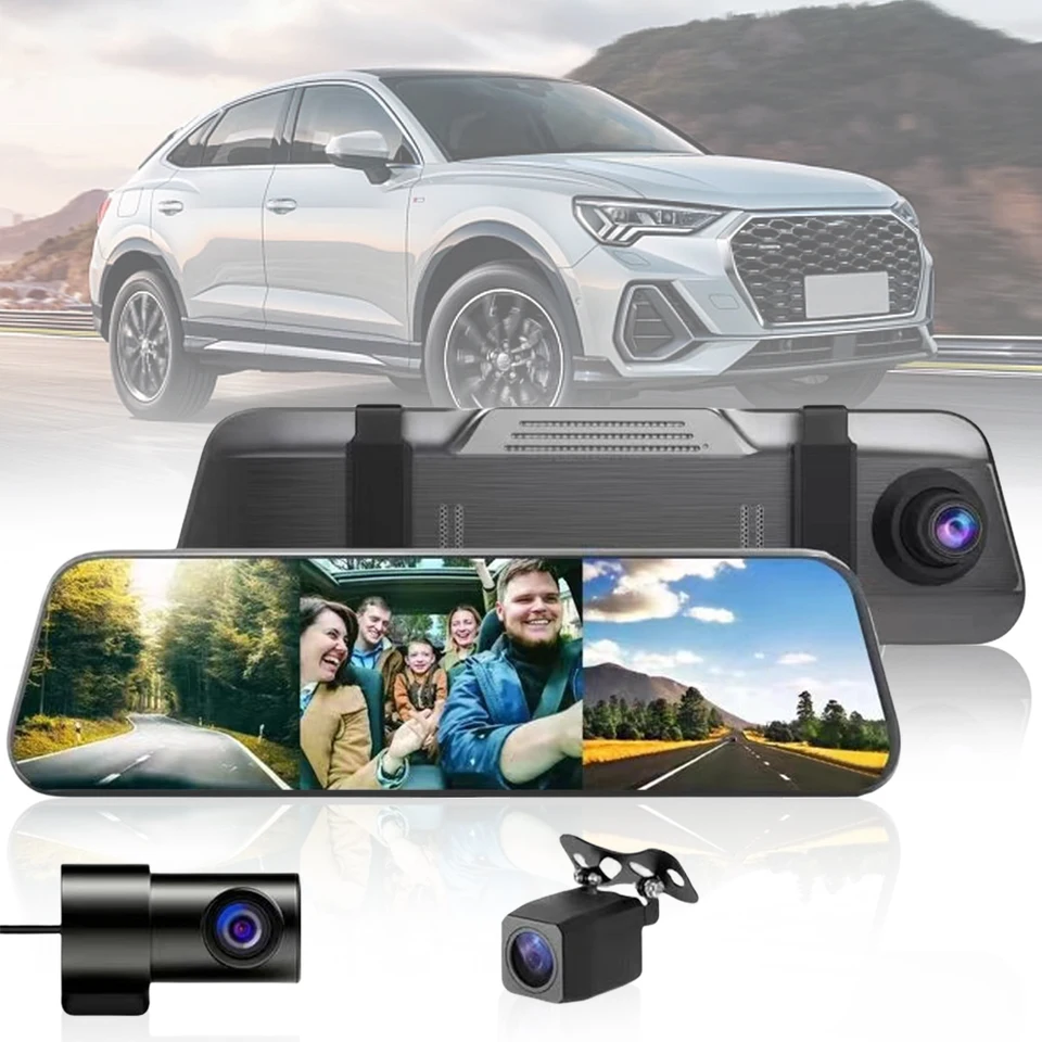 4K WiFi Dashcam Auto Vorne Hinten Innenraum, 64G SD-Karte, 2160P+1080P