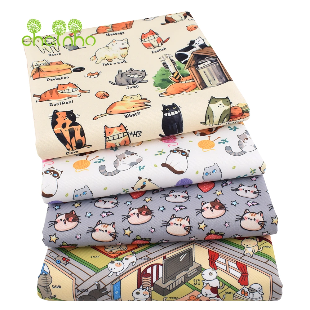 Chainho,Digital Printing Waterproof Fabric,DIY Sewing Quilting Material,Patchwork Cloth,Floral & Cartoon Series,25WP3