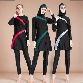Conservative Muslim Swimsuit Hui People Modesty Designed Women's Beachwear Full Coverage Pool Suit Traditional Cultural Swimwear
