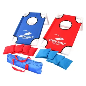 Folding CORNHOLE BOARDS BEANBAG TOSS GAME SET Corn Hole Toy for Families Kids 6