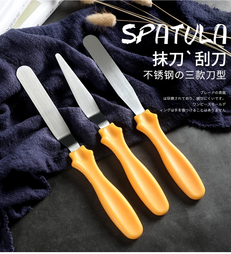 Description Picture 2 of item3pcs/set Blade Angled Espatula Spatula Cake Icing Spatula Smooth Filling Tool Cutter Set Wedding Valentine Baking Pastry Tool