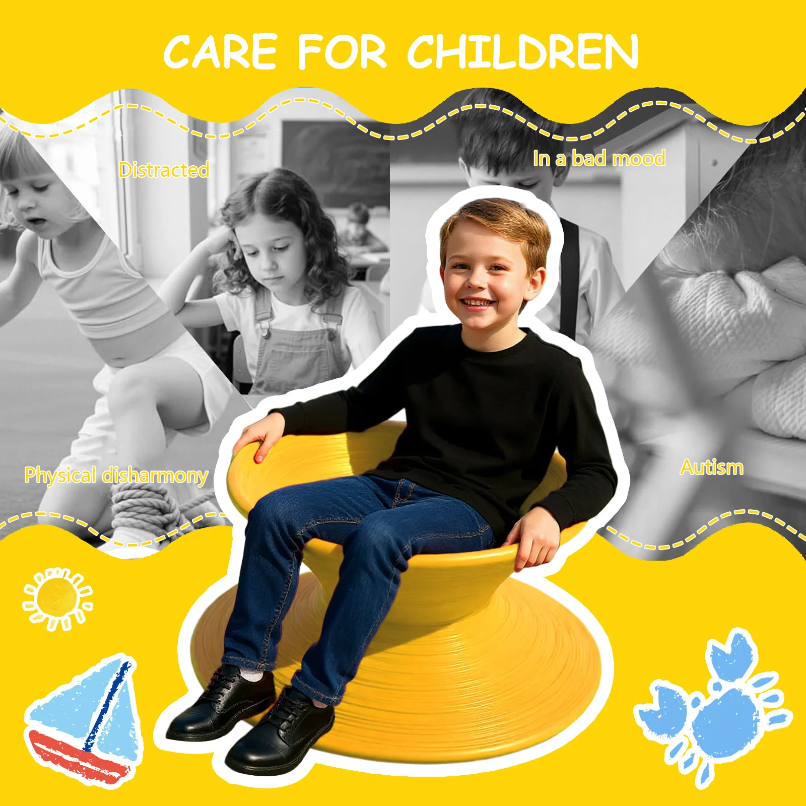 Plastic 360 Degree Rotating Chair for Home