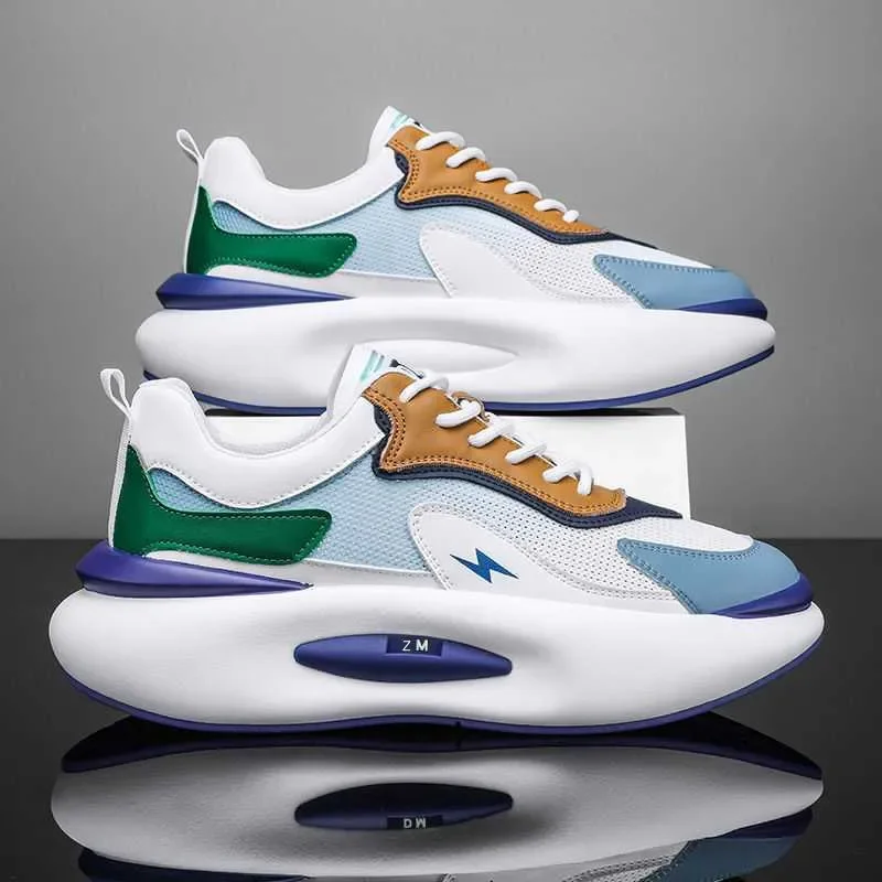 Sports shoes 2024 New men's running shoes Low cut thick sole trend casual  Korean versatile breathable men's shoes sneakers 5