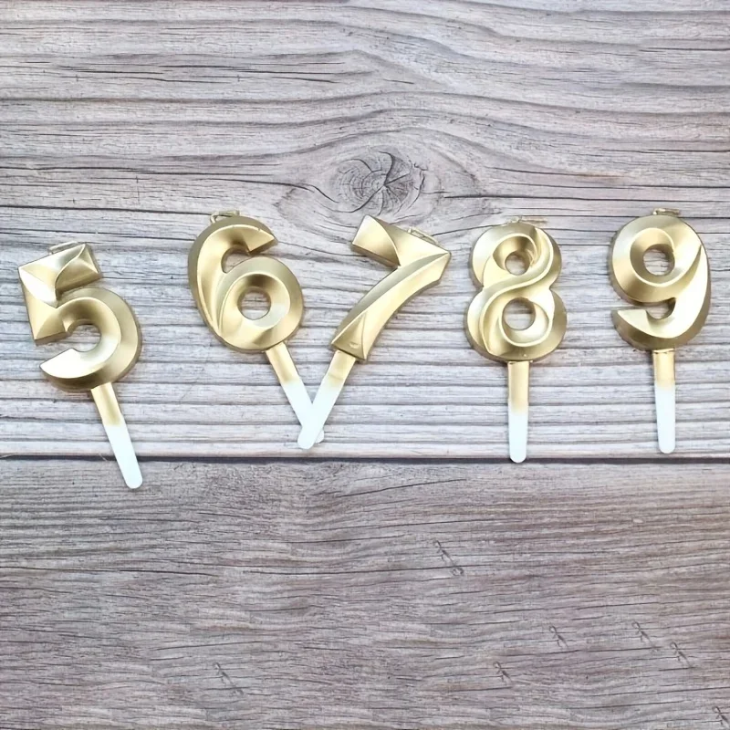 شمعة رقم الماس الذهبية الإبداعية كبيرة ثلاثية الأبعاد لتزيين كعكة عيد الميلاد ومستلزمات الحفلات وشمعة العمر والاحتفال بالذكرى السنوية