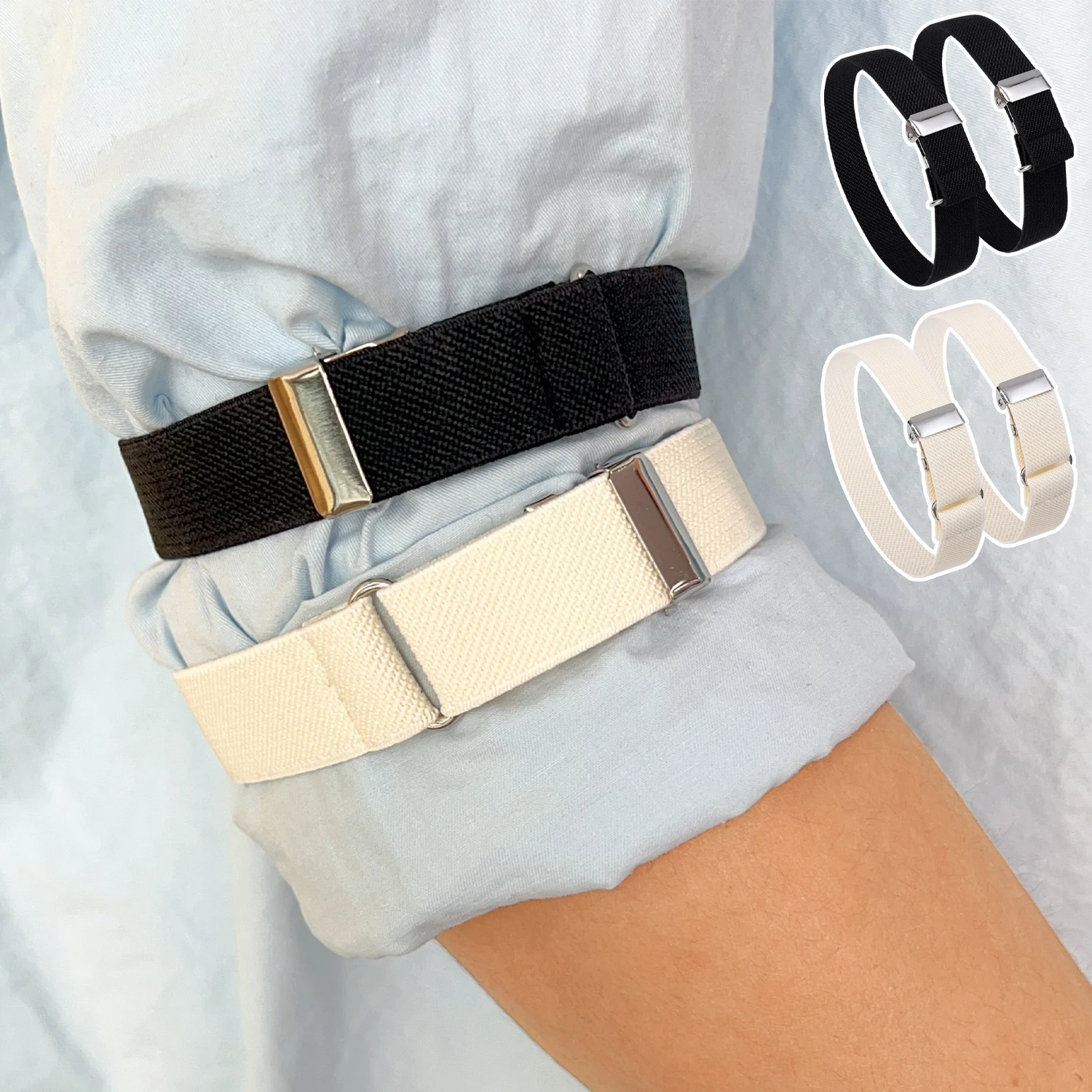 Elastic Armband Shirt Sleeve Holder Women Men Fashion Adjustable Arm Cuffs Bands for Party Wedding Clothing Accessories 1Pair