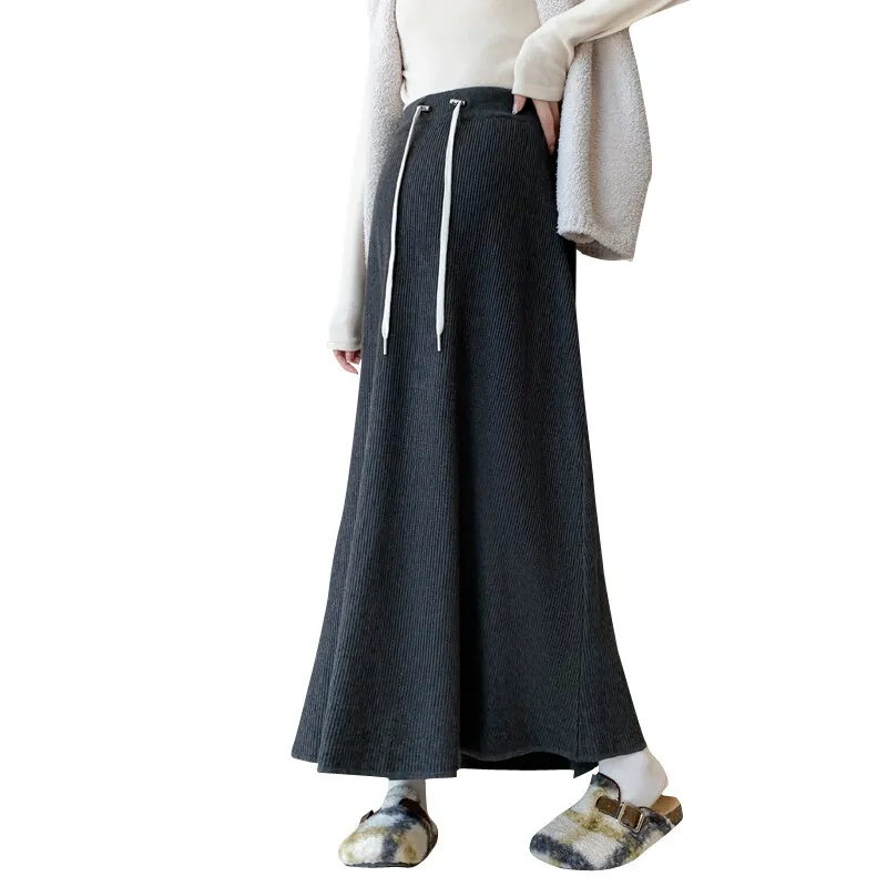 P71931# Pregnancy Skirt Skirts Women Comfy Slim Casual Knitted Mid-Long Maternity Skirt