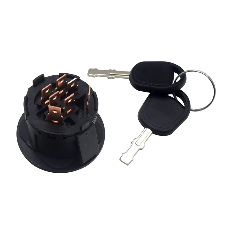 Upgraded 7-Terminals Starter Ignition Switch Keys 532193350 Compatible for Riding Lawn Mower Tractor Plastic & Metal D7YA riding lawn mower ignition switch