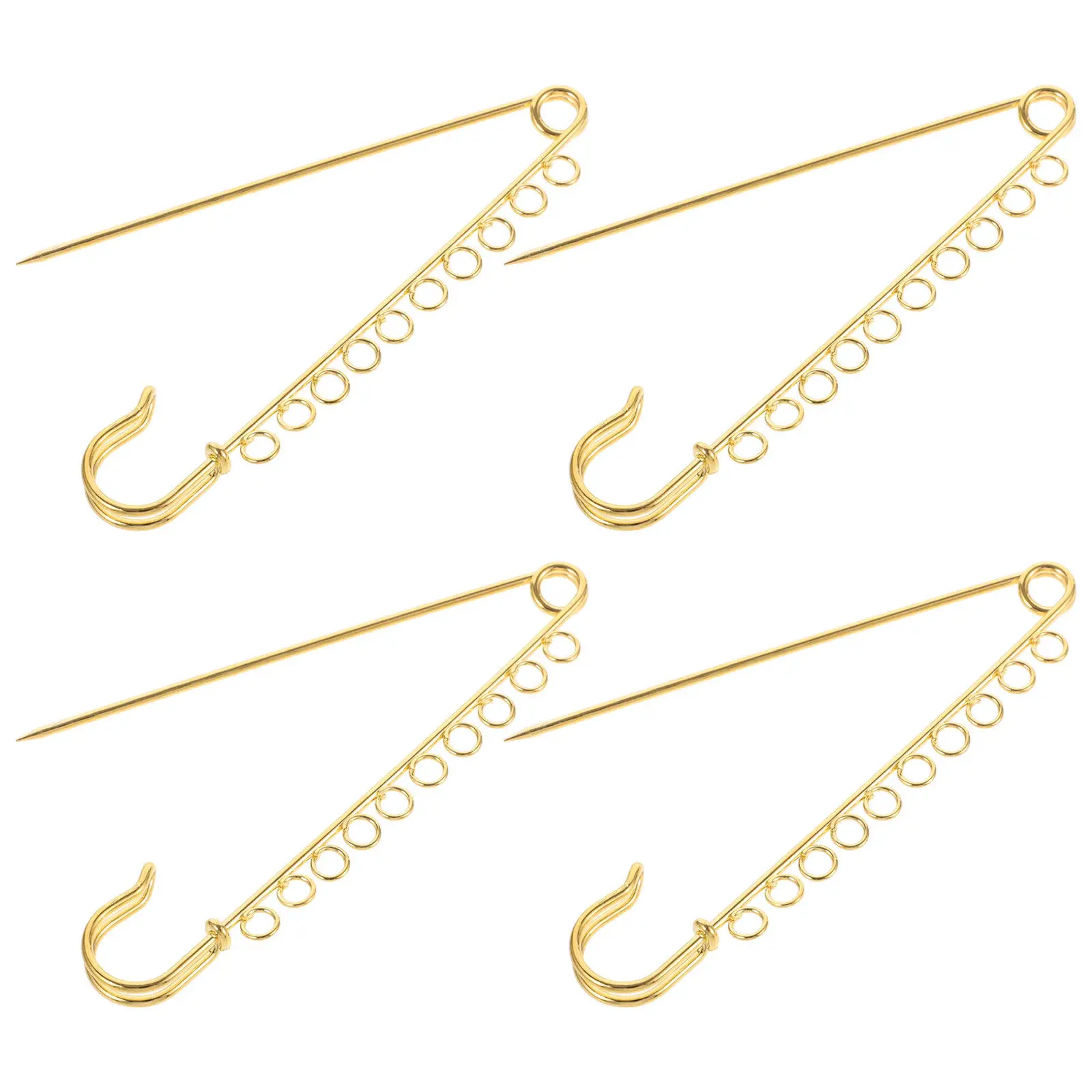 4개의 튼튼한 금속 안전핀(루프 포함) DIY 브로치, 코사지, 이름표, 배지 홀더, 패브릭 공예 액세서리용