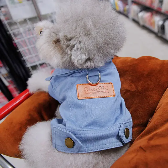 Spring Dog Suit Outfits Denim Coat 4
