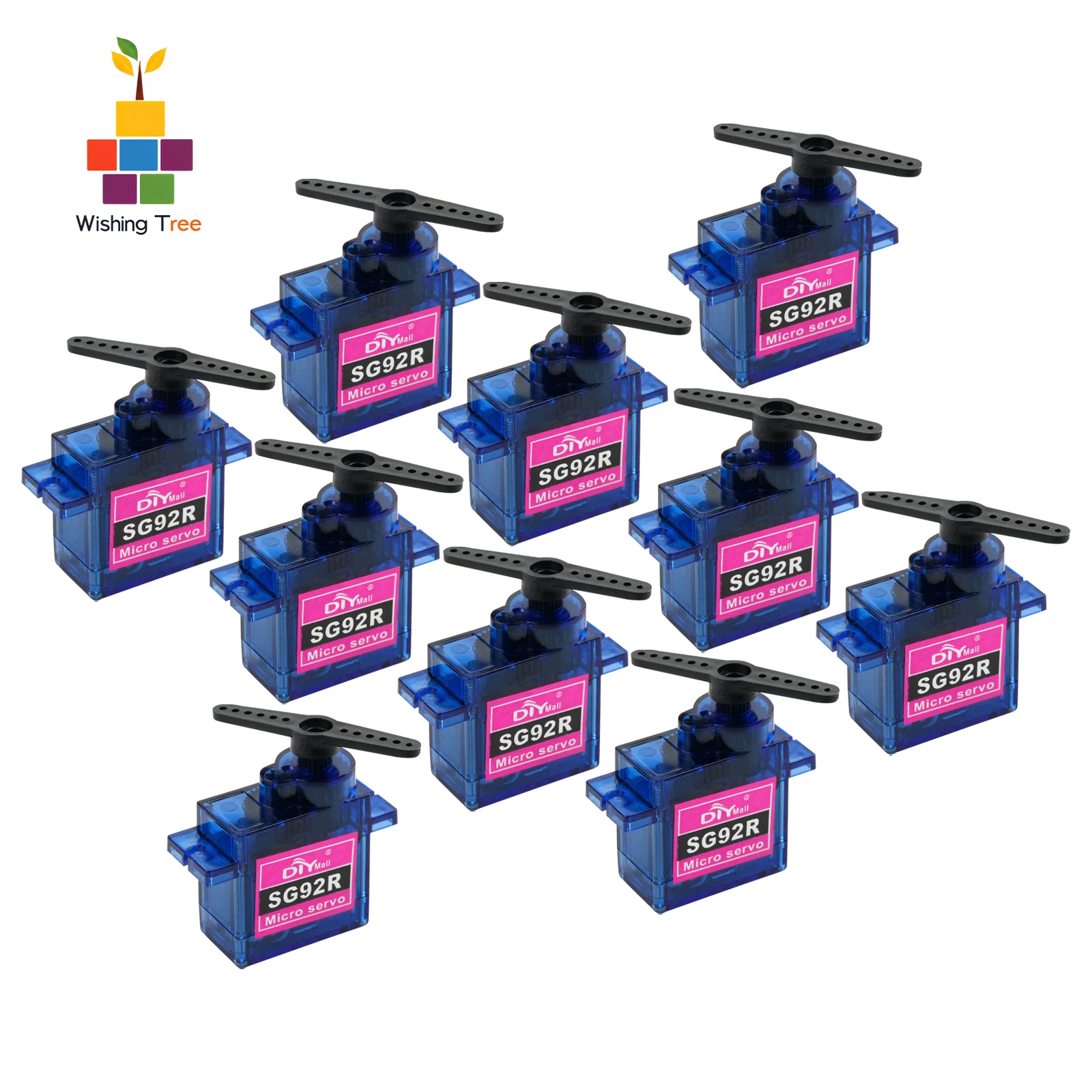 Lot de 10 Micro Servos SG92R 9g 180/270/360° pour RC
